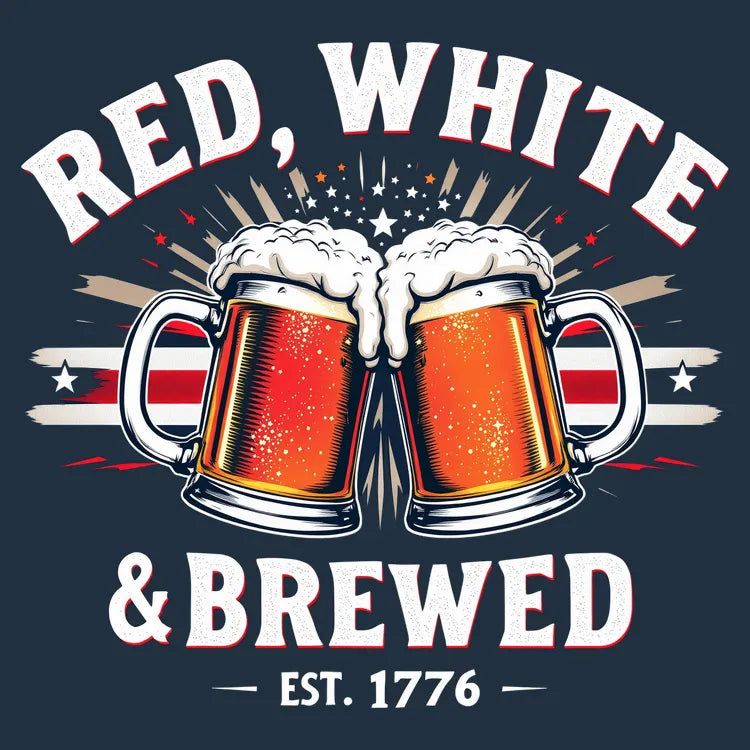 Red, White Brewed Celebration - Adult & Kids T-Shirts, Sweatshirts & Hoodies apparel design preview 1