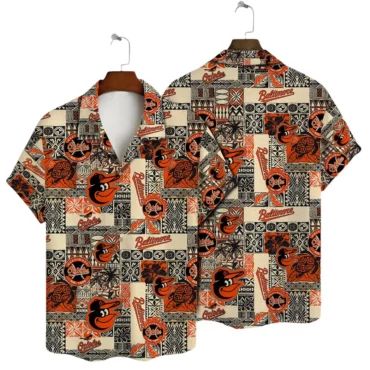 Baltimore Orioles Island Quilt Hawaiian - Adult & Kids T-Shirts, Sweatshirts & Hoodies apparel design preview 1