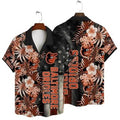 Baltimore Orioles Patriotic Flora Hawaiian - Adult & Kids T-Shirts, Sweatshirts & Hoodies apparel design preview 1