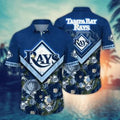 Tampa Bay Rays Floral Emblem Hawaiian - Adult & Kids T-Shirts, Sweatshirts & Hoodies apparel design preview 1