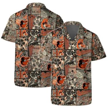 Baltimore Orioles Retro Patchwork Hawaiian - Adult & Kids T-Shirts, Sweatshirts & Hoodies apparel design preview 1