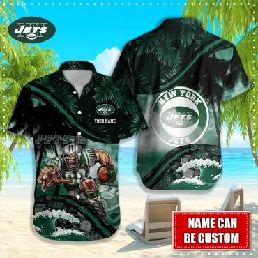 Personalized New York Jets Tropical Beast Hawaiian - Adult & Kids T-Shirts, Sweatshirts & Hoodies apparel design preview 1