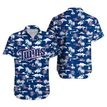 Minnesota Twins Island Blue Hawaiian - Adult & Kids T-Shirts, Sweatshirts & Hoodies apparel design preview 1