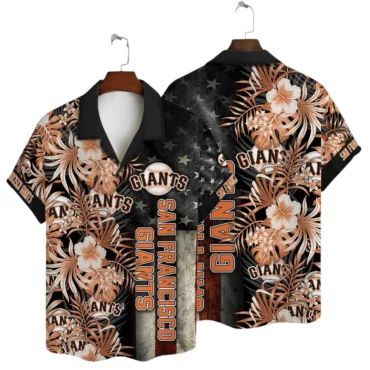San Francisco Giants Patriot Floral Hawaiian - Adult & Kids T-Shirts, Sweatshirts & Hoodies apparel design preview 1