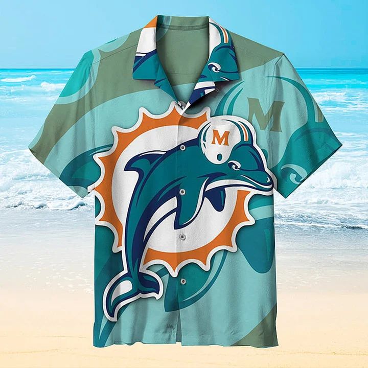 Miami Dolphins Hawaiian Classic Emblem Design 444030 - Adult & Kids T-Shirts, Sweatshirts & Hoodies apparel design preview 1