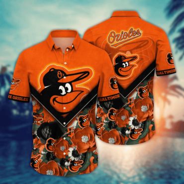 Baltimore Orioles Neon Bloom Hawaiian - Adult & Kids T-Shirts, Sweatshirts & Hoodies apparel design preview 1