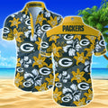 Green Bay Packers Hawaiian Hibiscus Wave Design - Adult & Kids T-Shirts, Sweatshirts & Hoodies apparel design preview 1