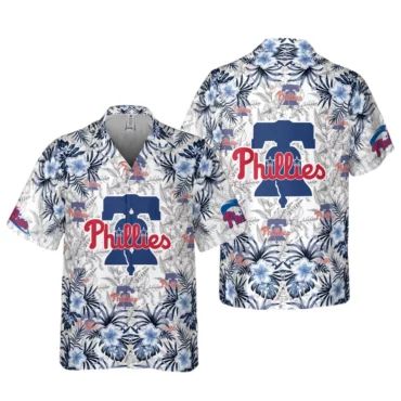 Philadelphia Phillies Liberty Bell Floral Hawaiian - Adult & Kids T-Shirts, Sweatshirts & Hoodies apparel design preview 1