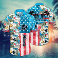 Miami Marlins Stars Stripes Tropical Hawaiian - Adult & Kids T-Shirts, Sweatshirts & Hoodies apparel design preview 1