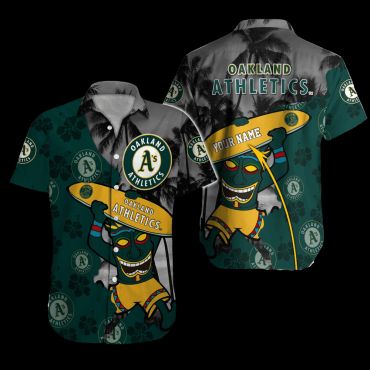 Personalized Oakland Athletics Tiki Surf Hawaiian - Adult & Kids T-Shirts, Sweatshirts & Hoodies apparel design preview 1
