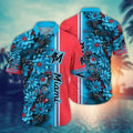 Miami Marlins Bold Blossom Hawaiian - Adult & Kids T-Shirts, Sweatshirts & Hoodies apparel design preview 1