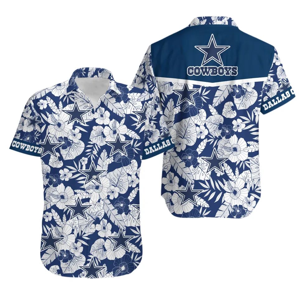 Dallas Cowboys Hawaiian Floral Elegance Design by - Adult & Kids T-Shirts, Sweatshirts & Hoodies apparel design preview 1