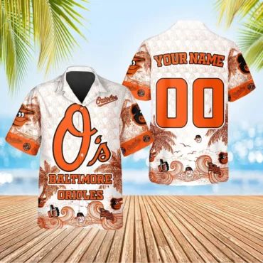 Baltimore Orioles Custom Palm Breeze Hawaiian - Adult & Kids T-Shirts, Sweatshirts & Hoodies apparel design preview 1