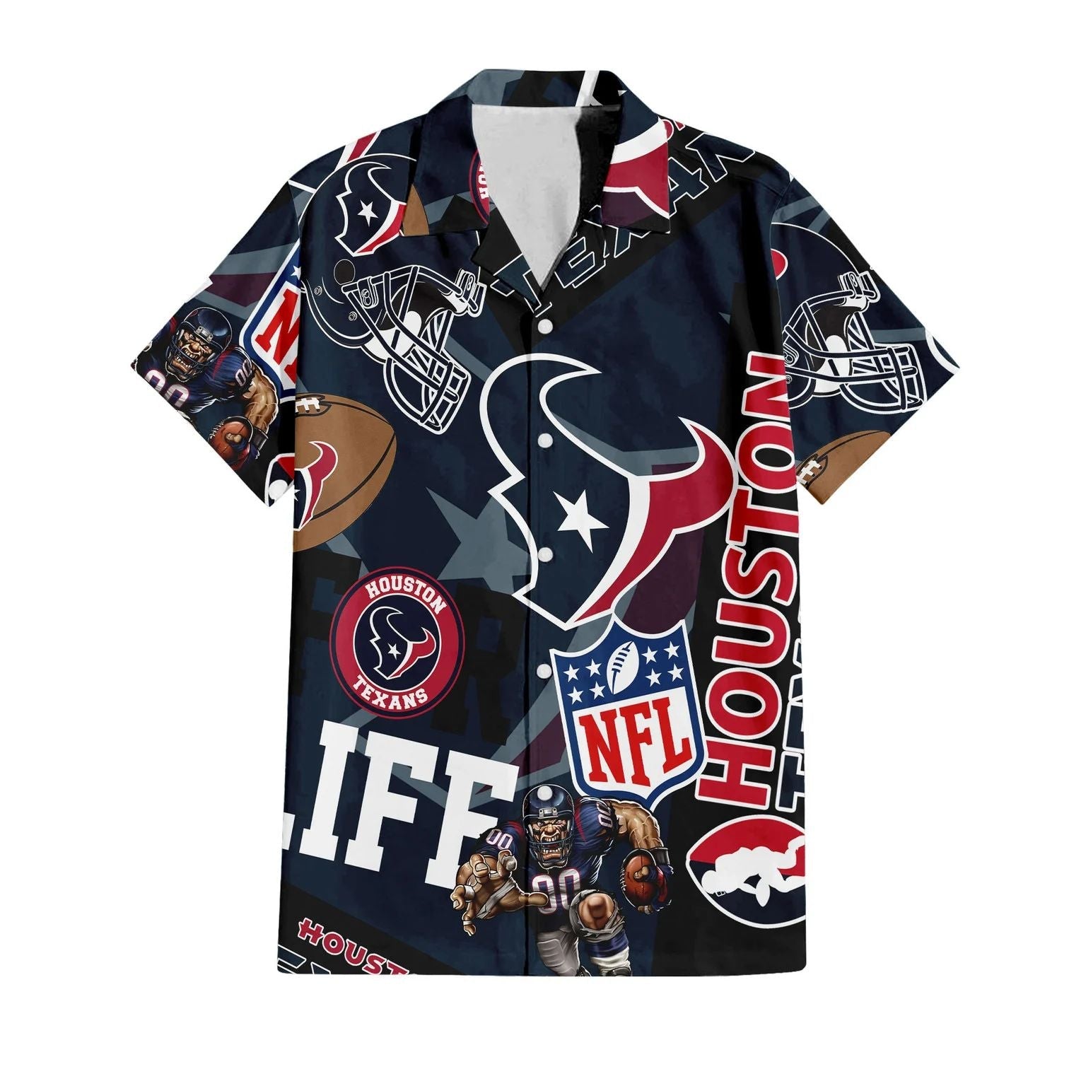 Houston Texans Hawaiian For Life 571490 - Adult & Kids T-Shirts, Sweatshirts & Hoodies apparel design preview 1