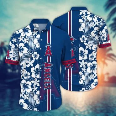 Los Angeles Angels Tropical Bloom Hawaiian - Adult & Kids T-Shirts, Sweatshirts & Hoodies apparel design preview 1