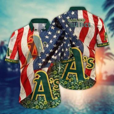Oakland Athletics Patriotic Pride Hawaiian - Adult & Kids T-Shirts, Sweatshirts & Hoodies apparel design preview 1