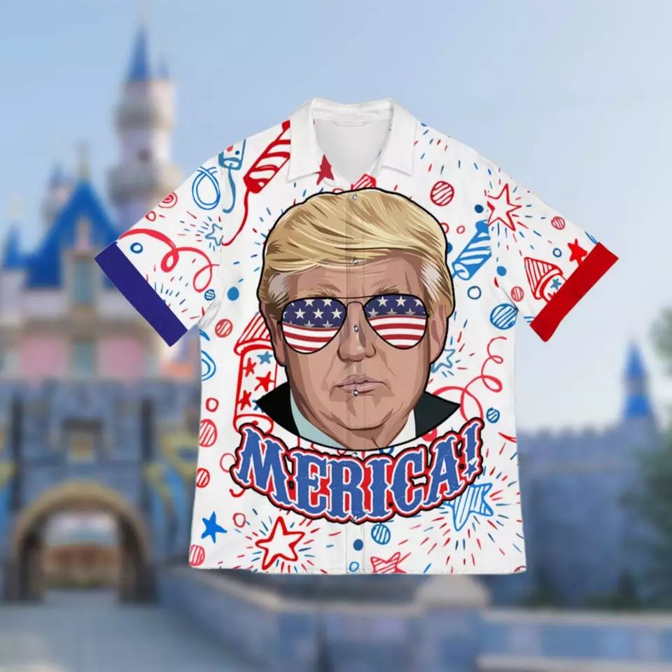 Merica Donald Trump Funny 3D All Over Print Hawaiian - Adult & Kids T-Shirts, Sweatshirts & Hoodies apparel design preview 1