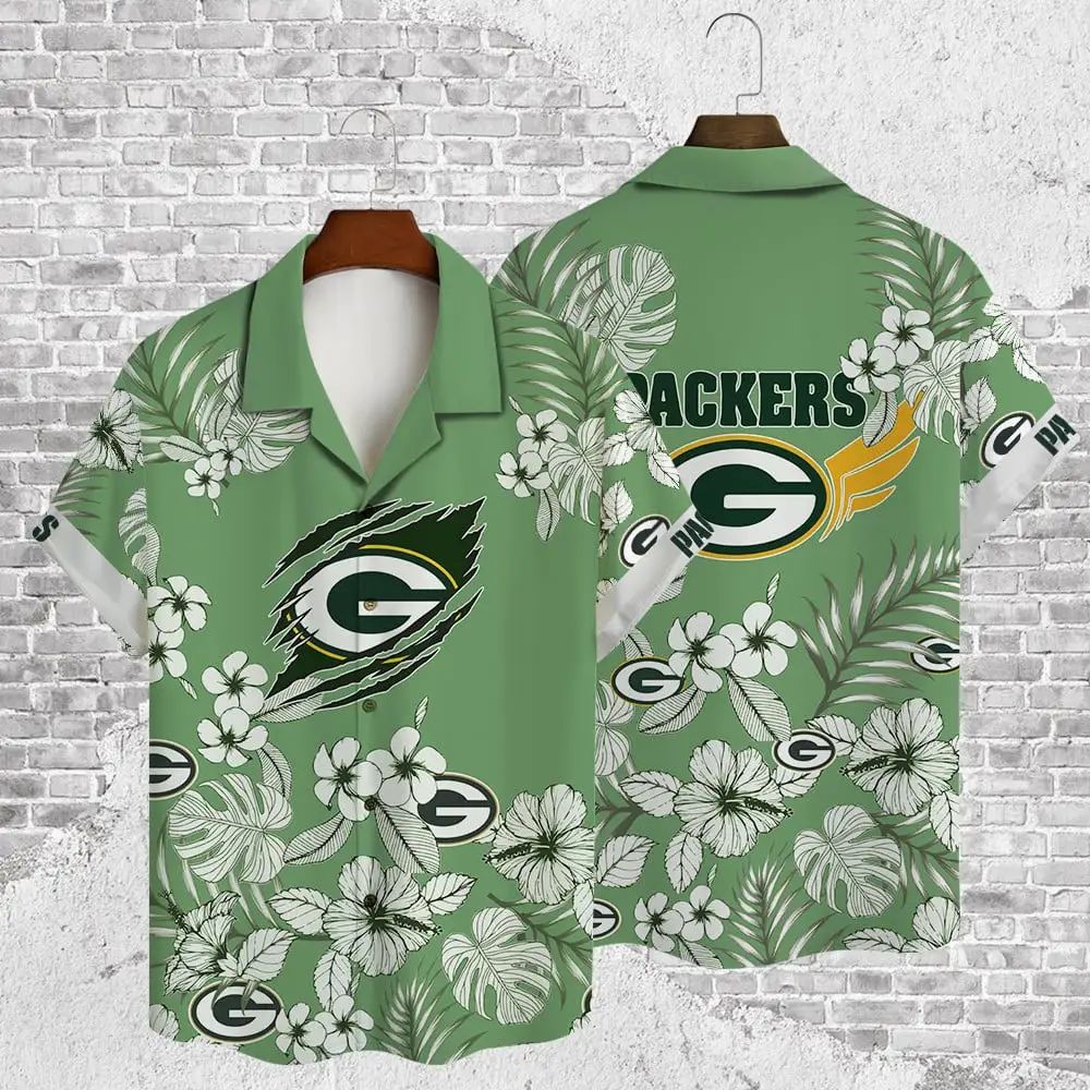 Green Bay Packers Hawaiian Tropical Paradise Breeze - Adult & Kids T-Shirts, Sweatshirts & Hoodies apparel design preview 1