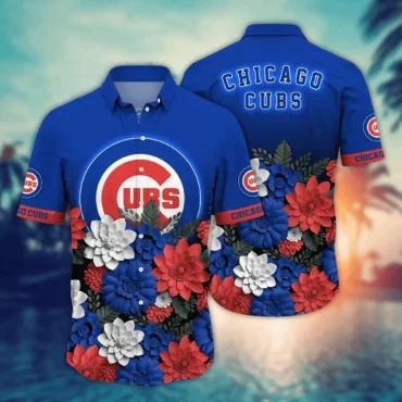 Chicago Cubs Floral Fanfare Hawaiian - Adult & Kids T-Shirts, Sweatshirts & Hoodies apparel design preview 1