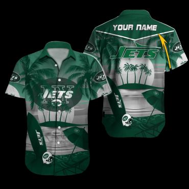 Personalized New York Jets Sunset Paradise Hawaiian - Adult & Kids T-Shirts, Sweatshirts & Hoodies apparel design preview 1