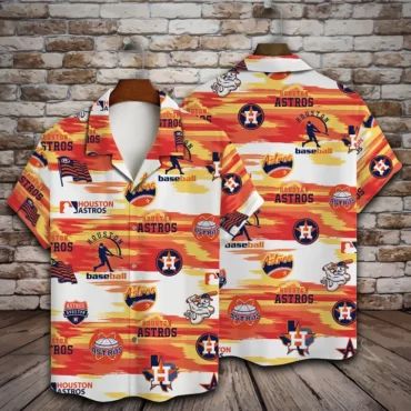 Houston Astros Sunset Stripes Hawaiian - Adult & Kids T-Shirts, Sweatshirts & Hoodies apparel design preview 1
