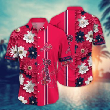 Atlanta Braves Tropical Blossom Hawaiian - Adult & Kids T-Shirts, Sweatshirts & Hoodies apparel design preview 1