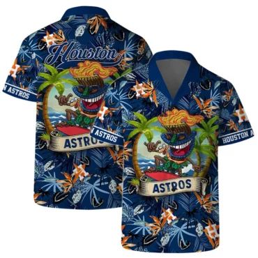 Houston Astros Tiki Surf Hawaiian - Adult & Kids T-Shirts, Sweatshirts & Hoodies apparel design preview 1