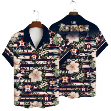 Houston Astros Tropical Stripes Hawaiian - Adult & Kids T-Shirts, Sweatshirts & Hoodies apparel design preview 1
