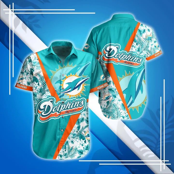 Miami Dolphins Hawaiian Tropical Burst Design 465411 - Adult & Kids T-Shirts, Sweatshirts & Hoodies apparel design preview 1