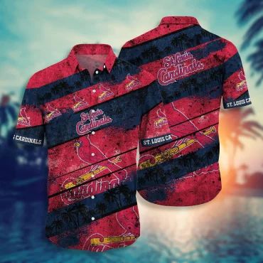 St. Louis Cardinals Retro Sunset Hawaiian - Adult & Kids T-Shirts, Sweatshirts & Hoodies apparel design preview 1