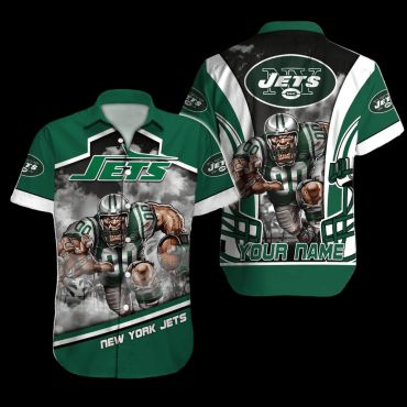Personalized New York Jets Fierce Football Hawaiian - Adult & Kids T-Shirts, Sweatshirts & Hoodies apparel design preview 1