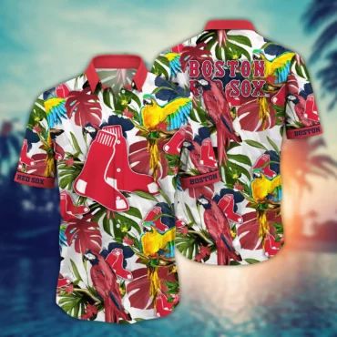 Boston Red Sox Tropical Parrot Hawaiian - Adult & Kids T-Shirts, Sweatshirts & Hoodies apparel design preview 1