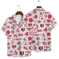 Cincinnati Reds Pinstripe Fun Hawaiian - Adult & Kids T-Shirts, Sweatshirts & Hoodies apparel design preview 1