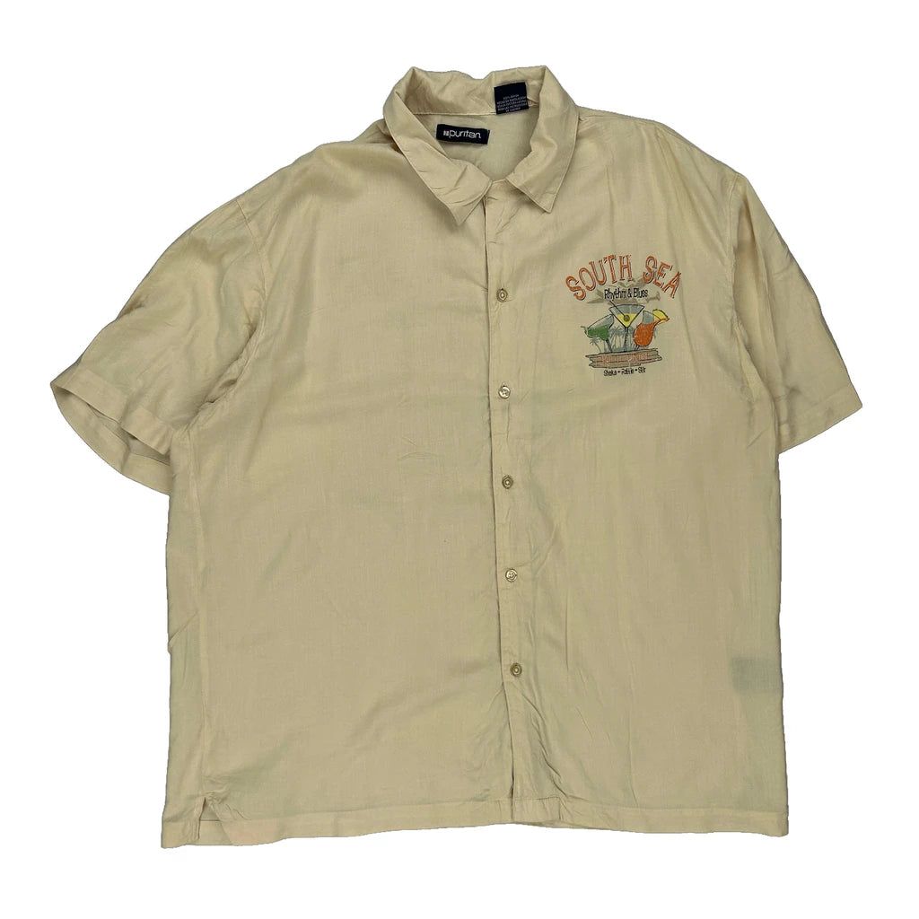 Rhythm Blues Puritan Graphic Hawaiian Large Beige - Adult & Kids T-Shirts, Sweatshirts & Hoodies apparel design preview 1