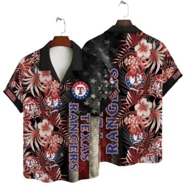 Texas Rangers Stars Stripes Floral Hawaiian - Adult & Kids T-Shirts, Sweatshirts & Hoodies apparel design preview 1