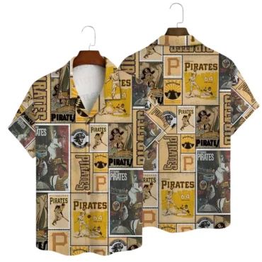 Pittsburgh Pirates Vintage Collage Hawaiian - Adult & Kids T-Shirts, Sweatshirts & Hoodies apparel design preview 1