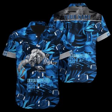 Personalized Indianapolis Colts Blue Wave Floral - Adult & Kids T-Shirts, Sweatshirts & Hoodies apparel design preview 1