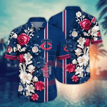 Minnesota Twins Classic Floral Hawaiian - Adult & Kids T-Shirts, Sweatshirts & Hoodies apparel design preview 1