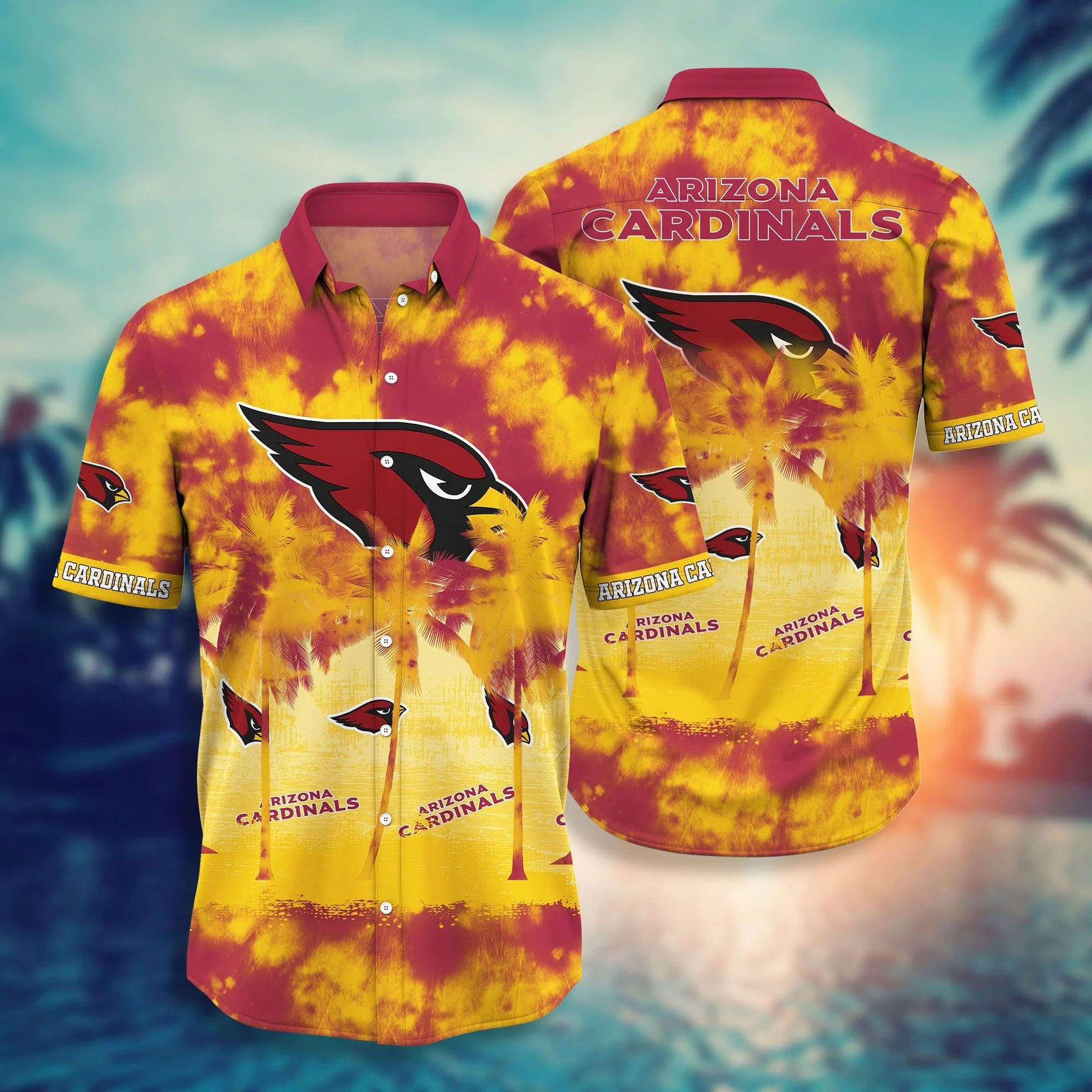 Arizona Cardinals Hawaiian Golden Sunset Design - Adult & Kids T-Shirts, Sweatshirts & Hoodies apparel design preview 1