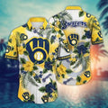 Milwaukee Brewers Island Bloom Hawaiian - Adult & Kids T-Shirts, Sweatshirts & Hoodies apparel design preview 1