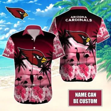 Personalized Arizona Cardinals Flamingo Sunset - Adult & Kids T-Shirts, Sweatshirts & Hoodies apparel design preview 1