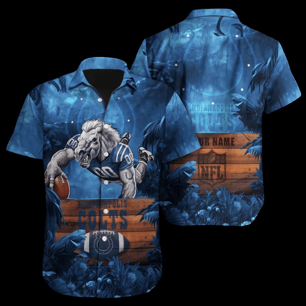 Indianapolis Colts Hawaiian Victory Wave Design - Adult & Kids T-Shirts, Sweatshirts & Hoodies apparel design preview 1