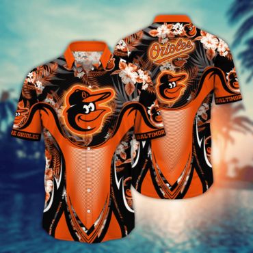 Baltimore Orioles Tropical Surge Hawaiian - Adult & Kids T-Shirts, Sweatshirts & Hoodies apparel design preview 1