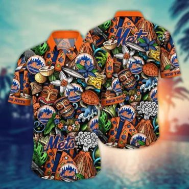New York Mets Tropic Teal Hawaiian - Adult & Kids T-Shirts, Sweatshirts & Hoodies apparel design preview 1