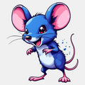 Blue Anime Mouse - Adult & Kids T-Shirts, Sweatshirts & Hoodies apparel design preview 1