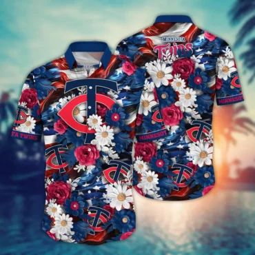 Minnesota Twins Freedom Blooms Hawaiian - Adult & Kids T-Shirts, Sweatshirts & Hoodies apparel design preview 1