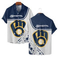 Milwaukee Brewers Bold Emblem Hawaiian - Adult & Kids T-Shirts, Sweatshirts & Hoodies apparel design preview 1