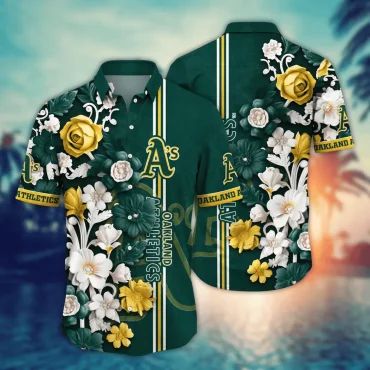 Oakland Athletics Elegant Floral Hawaiian - Adult & Kids T-Shirts, Sweatshirts & Hoodies apparel design preview 1