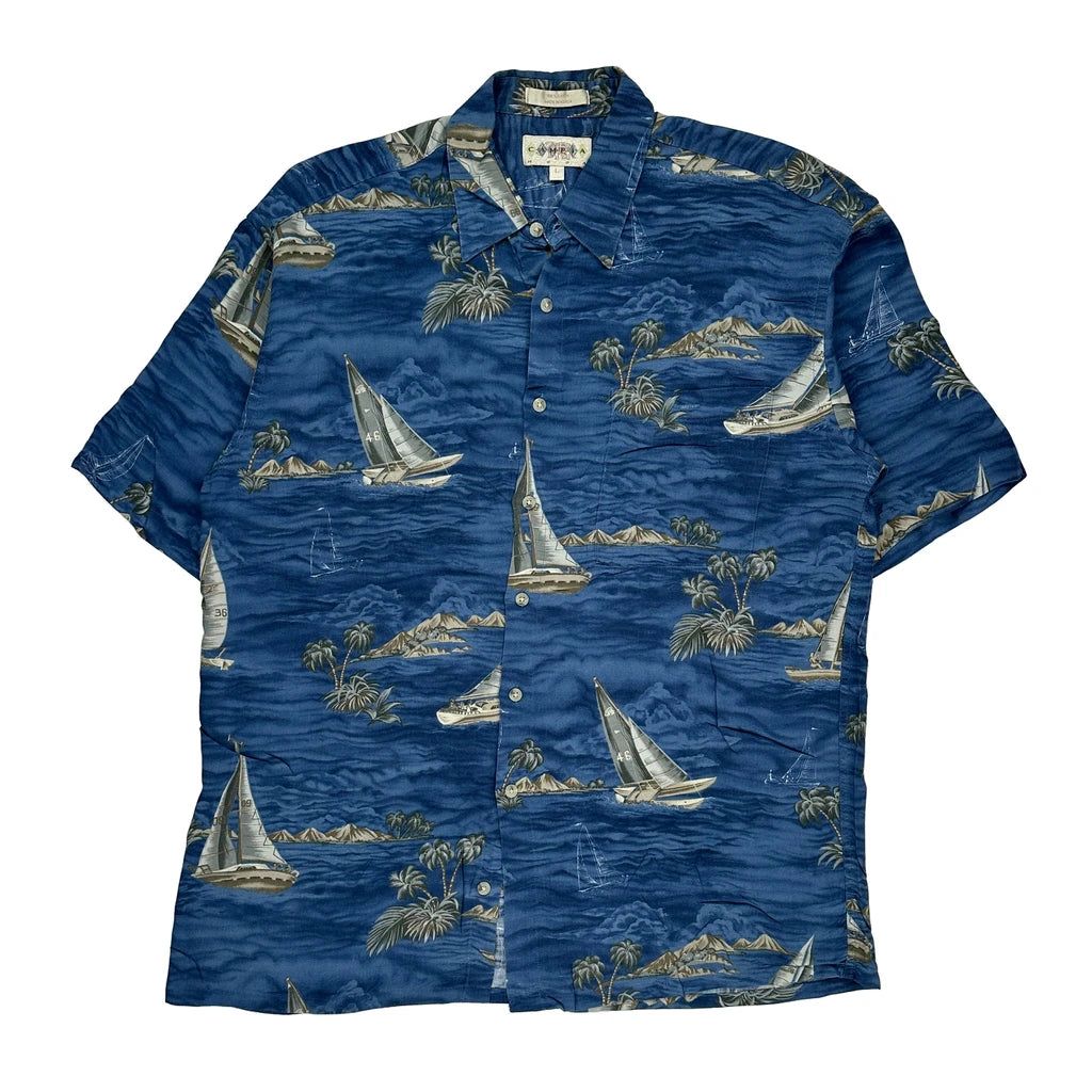 Campia Moda Hawaiian Large Blue Viscose - Adult & Kids T-Shirts, Sweatshirts & Hoodies apparel design preview 1