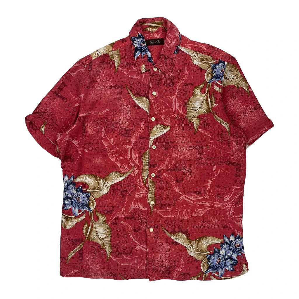 Tasso Elba Floral Hawaiian Large Red Silk Blend - Adult & Kids T-Shirts, Sweatshirts & Hoodies apparel design preview 1